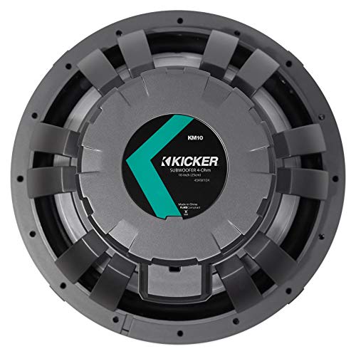 KICKER 45KM102 10" 350w Marine Boat Subwoofer SVC Sub KM10+White Grille w/LED's