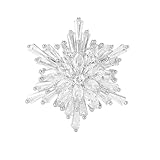 Elegant Snowflake Brooch Cubic Zirconias Wedding Statement Fashion Crystal Brooches Lapel Pin Dress Accessories Jewelry Birthday Graduation Gift for Women Men Xmas Christmas Holiday Party (Silver)