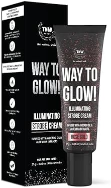 TNW The Natural Wash Illuminating Strobe Cream 01 Rose Gold 25 g | Glow Cream Illuminator for Radiant Skin | With Avocado Oil Aloe Vera Hydrating Makeup Base