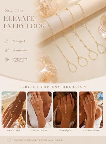 Gold Hand Chain Bracelets 4PCS DROPS TO - image 7