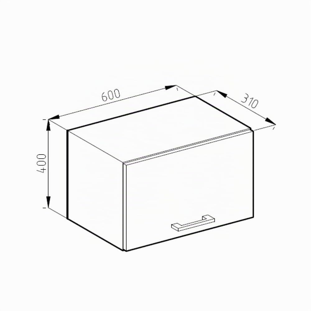Vicco Pensile da cucina R-Line, Bianco lucido, 60 cm Piatto, per la libera combinazione all'interno di sistemi cucina modulari