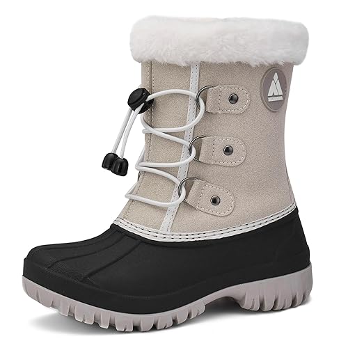 Kinder Schneestiefel Mädchen Winterstiefel Warm Gefüttert...