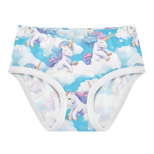 Wusikd Cute Unicorns Girls' Underwear Cotton Clouds Girls Briefs Soft Toddler Underwear 2T