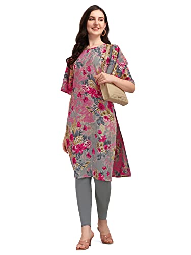Image of EthnicJunction Women's Crepe Floral Printed Ready to Wear Straight Kurti