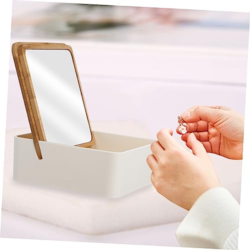 minkissy espejo de maquillaje portátil con caja y almacenamiento miniatura 4