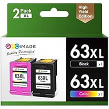 GPC Image Remanufactured Ink Cartridge Replacement for HP 63XL 63 XL Compatible with Officejet 5252 5255 5258 4650 4655 Envy 4520 4516 Deskjet 1112 2130 3634 3632 2132 Printer Tray1 Black, 1 Color