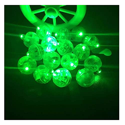 Lot de 10 Boule Mini Rond LED Balloon Lumière Coloré Clignotant Lampe,Corps en verre transparent, pour Papier Lanterne Balloon Anniversaire Fête De Noël Décoration De La Maison Éclairage (Vert) Cover