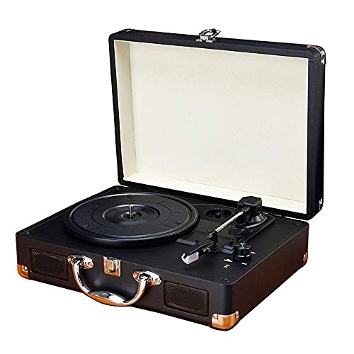 DRSM Rétro Gramophone Multi-Function Portable Bluetooth Vinyl Record Turntable Player – Enregistreur Noir - Les Beatles, Paul McCartney, John Lennon, RIngo Starr, George Harrison DRSM Rétro Gramophone Multi-Function Portable Bluetooth Vinyl Record Turntable Player - Enregistreur Noir