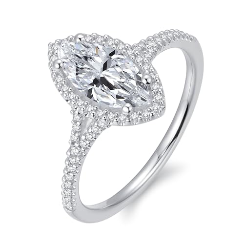 Moissanite Rings 1 Carat Marquise Cut Moissanite Ring D Color Solitaire Moissanite Engagement Rings for Women2