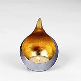 Caldera Wind Luz Hierro Pequeño Cepillado/Oro H15 cm