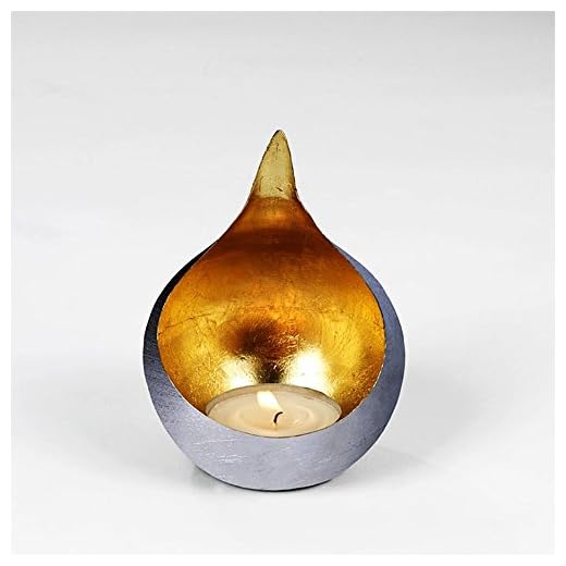 Caldera Wind Luz Hierro Pequeño Cepillado/Oro H15 cm