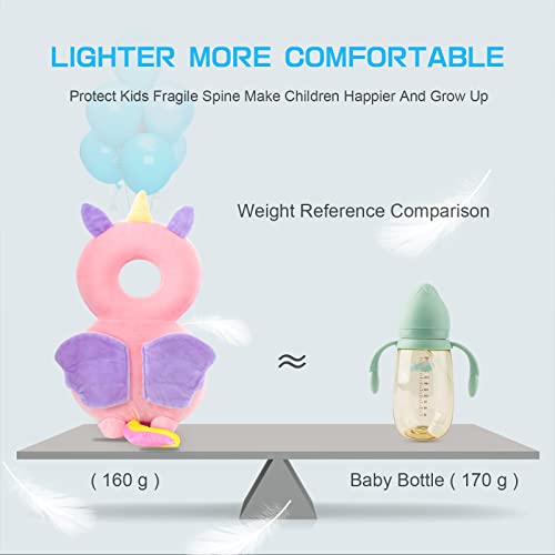JINYJIA Baby Head Protector Backpack, Baby Head Protection Pillow, Adjustable Toddler Baby Head Protection Safety Soft Pads, Head Protection for 4-24 Months Baby Learning Walking,Unicorns - Image 4