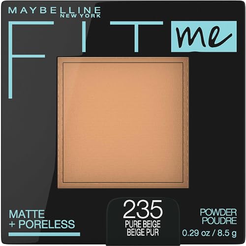 Maybelline Fit Me Matte + Poreless Pressed Face Powder Makeup & Setting Powder, Pure Beige, 1 Count