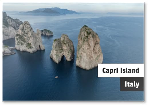 Aerial View of Beautiful Coastal Cliff and Boats in Capri Island, Naples, Italy., Fridge Magnet