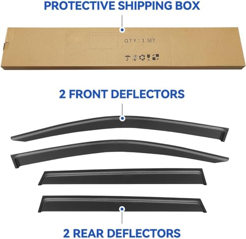 Image of Window Visors Rain Guards for 2022 2023 2024 2025 2026 Toyota Corolla Cross, Out-Channel Window Vent Wind Deflectors Visors Shades for 22 23 24 25 26 Corolla Cross L LE XLE