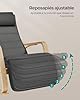 SONGMICS Silla Mecedora, con Apoyabrazos de Madera de Abedul, Silla Mecedora con Reposapiés Ajustable en 5 Posiciones, Máx. Carga de 150 kg, Dormitorio, Salón, Gris Oscuro y Natural LYY10G #5