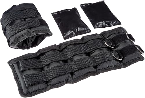 Image of Amazon Basics Adjustable Ankle Weights for Men & Women, for Workouts, Resistance Training, Walking, Black