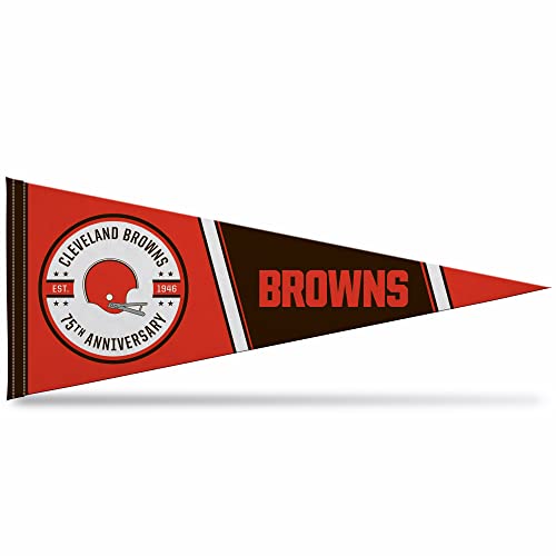 Rico Industries NFL Cleveland Browns Exclusive 12" x 30" Soft Felt Pennant - EZ to Hang - Home Décor (Game Room, Man Cave, Bed Room)
