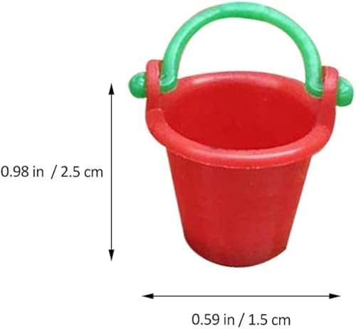 Miniatura 4 de 10 cubos de playa en miniatura decoración: 1.0 in/1 pulgada Mini cubo de playa de plástico juguete de caja de arena para muñeca - Modelo de cubos de