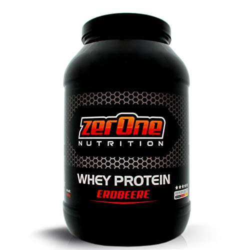 Preisvergleich Produktbild ZerOne Nutrition Whey Protein Eiweißpulver / Natürliche Zutaten / hochwertiges Proteinpulver / Low Carb Eiweiß-Shake / Muskelaufbau Fitness Training / 1000g (Erdbeere)