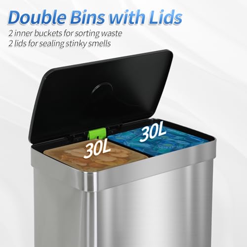 Caneca dual 60L acero inoxidable con tapa Dkelincs miniatura 5