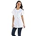 HYDROPLANETE Kodama - Tunique Médicale Femme Col Rond -Blanche, Manche Courte- Blouse Professionnel Boutons Pression – Facile d'entretien (Blanc - Taille XS)