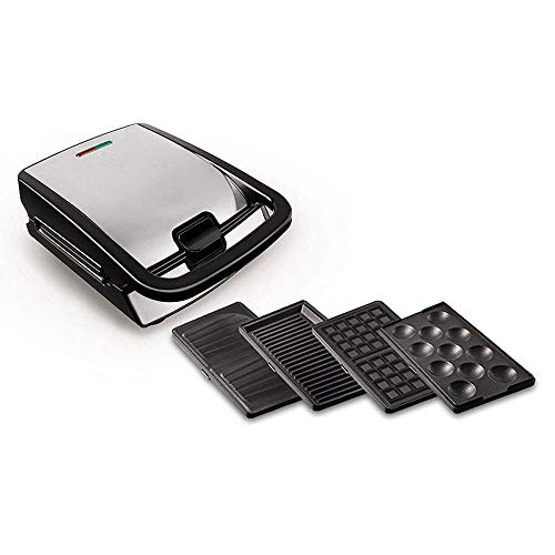 DX Waffeleisen Kitchen Sandwich Maker-Cool Touch Griffe, thermostatisch gesteuert, Waffeleisen 4 in 1, abnehmbare…