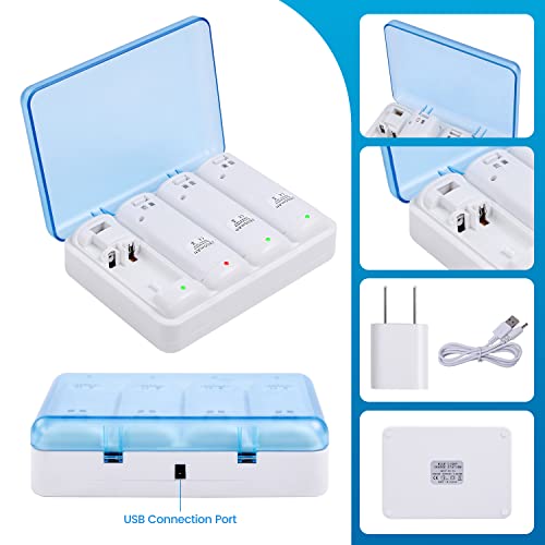 Upgraded Wii Remote Battery Charger Station, Covanm 4 Port Wii Controller Rechargeable Battery Pack With 4 Rechargeable Batteries For Wii #TOP3