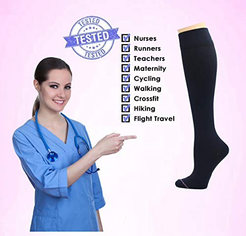 Image of 4 Pairs Pack Women's Dr. Motion Graduated Compression Knee High Socks