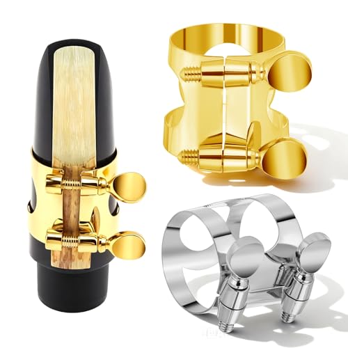 2 PCS Alto Saxophone Ligature Alto Sax Ligature Altos Saxophone Mouthpiece Ligatures with Adjustable...
