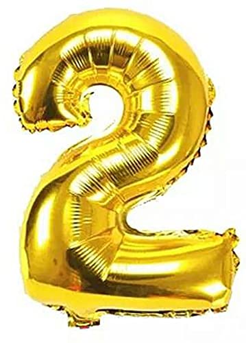 Image of Golden 32 Inches 2 Numbers Shape Large Big Foil Helium Balloons For Party Decorations In Happy Birthday Anniversary Office Items Materials Set Pack, Pack Of 1