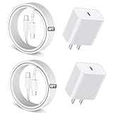 6FT iPhone 17 16 15 Charger Fast Charging, 2Pack 20W USB C Apple Charger Travel Plug Block Phone Charging Cable Cord for iPhone 17 Air/17 Pro/17 Pro Max/16e/16 Pro Max/16 Plus/15/15 Pro/15Pro Max/iPad