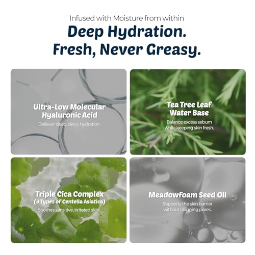 De:maf Here-Oh My First Serum Light (5.24 fl oz) for Oily Skin | Lightweight Hydrating Serum with Meadowfoam Seed Oil and Tea Tree | Non-greasy, Non-comedogenic Formula Suitable for Acne-prone Skin