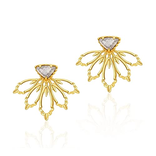 Boucles d'oreilles en labradorite et argent 925, bijoux élégants