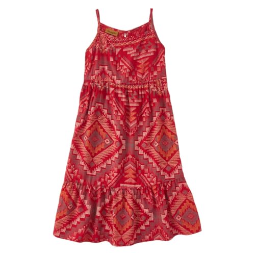 Wrangler Red Girl's Southwestern Tiered Maxi Dress 112346572