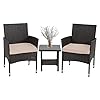 FDW Patio Furniture Sets Outdoor Wicker Bistro Set Rattan Chair Conversation Sets Garden Furniture for Yard Backyard…