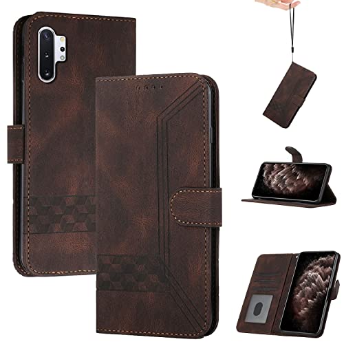 Genlision Funda Compatible con Huawei P30 Pro,Flip Leather Edition,Funda de Cuero PU con Cáscara de TPU, magnético, función de Soporte y Ranuras para Tarjetas-Marron Oscuro