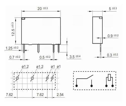 Relé PCN-105D3MHZ microinterruptor de 4 pines y 5V para electrónica general 2