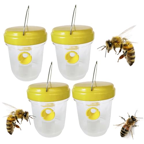 4 pezzi WASP Trappola sospesa all'aperto, da 3, 7x4, 7 pollici Wasp Killer, trappola per calabri di plastica per l'esterno, delle