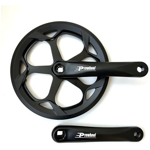 SZWEDI Single Chainring Bike Crank Arm Set 52T 170mm Crankset Square Taper for City Folding Bicycle Double Chainguard A00C Cover