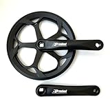 SZWEDI Single Chainring Bike Crank Arm Set 52T 170mm Crankset Square Taper for City Folding Bicycle Double Chainguard A00C