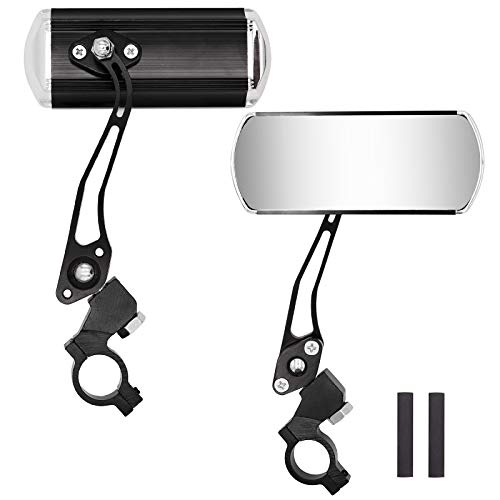 Jeemiter Bicycle Rearview Mirrors, Adjustable Rotatable Handlebars Glass Mirror, Safe 360 Rotation Rearview Mirror Mountain Bike Mirror-Black Jeemiter Bicycle Rearview Mirrors, Adjustable Rotatable Handlebars Glass Mirror, Safe 360 Rotation Rearview Mirror Mountain Bike Mirror-Black