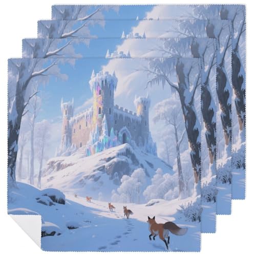 Servilletas de Tela Decorativas Frost and Snow Castle miniatura 1