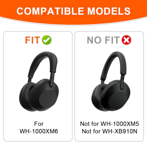 Image of ZORBES Premium Replacement Earpads Compatible with Sony WH-1000XM6 Headphones, Enhanced Comfort, Durable PU Leather & Sound Isolation, Ear Pads Cushions for Over-Ear Headphones