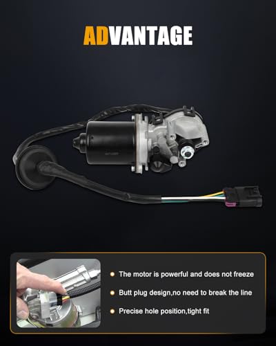 Image of ROADFAR Front Windshield Wiper Motor Fit for Chevy for Colorado 2004-2012 | Fit For GMC Canyon 2004-2012 For Isuzu i-280 /i-350 2006|i-290 /i-370 2007-2008|Replace 88958223|25809218|4 Pins