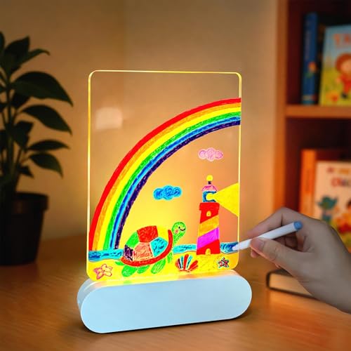 Tableau à notes LED ardoise lumineuse effaçable 3D pour enfant - 3