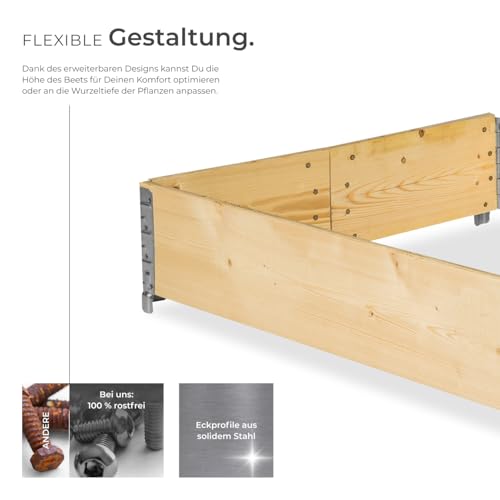 Palettenrahmen Tectake Hochbeet 120 x 80 x 19 cm für Garten und Balkon