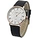 Montre Bracelet Ultra-Mince Hommes Minimaliste Noir SIBOSUN Quartz Cuir Sangle Classiques Chiffres Romains Analogique