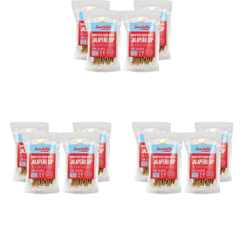 Image of Snackible Baked Pizza Sticks with a Cheesy Jalapeno Dip (Pack of 12) - 4x75gm | Baked | Low Calorie | No Preservatives | Cracker&Dip [Package may differ]