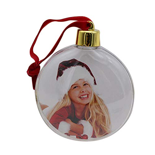 Easy-topbuy Bola De Navidad Transparente Marco De Fotos Colgantes De Plástico Adornos Navideños para Arbol para La Decoración del Festival De La Fiesta De Bodas Cover